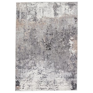 Grotto Gray/Tan 9 ft.6 in. x 13 ft. Abstract Rectangle Area Rug