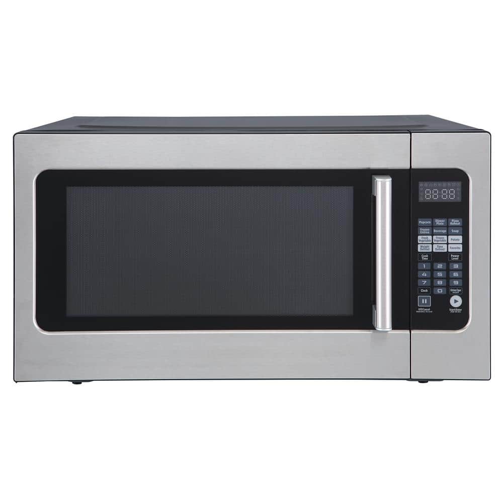 Magic Chef 24.4 in. W. 2.2 cu. ft. Countertop Microwave Oven in Stainless Steel, with Gray Cavity