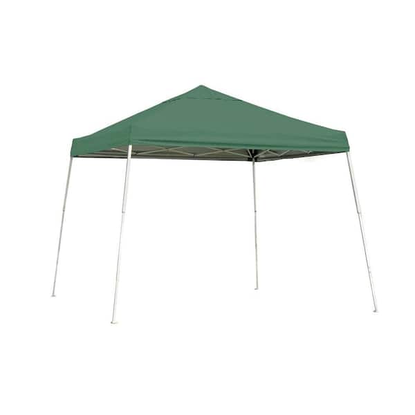 ShelterLogic 10 ft. W x 10 ft. D Sports Series Slant-Leg Pop-Up Canopy in Green with 4-Position-Adjustable Steel Frame