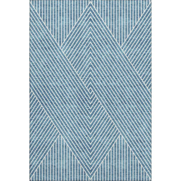 Addison Rugs Mayfield Premium Machine Washable Abstract AMF937 Teal 3 ft. x 5 ft. Area Rug