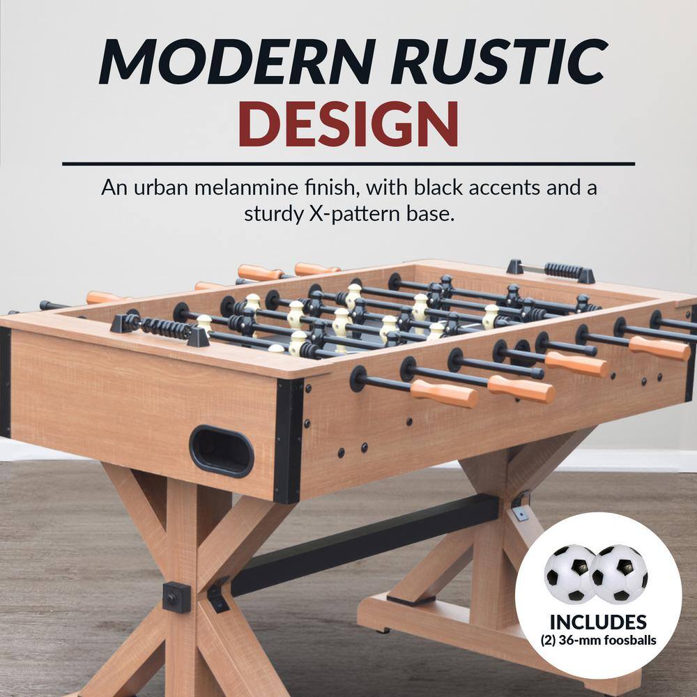 Daulton 55" Rustic Oak and Black Foosball Table