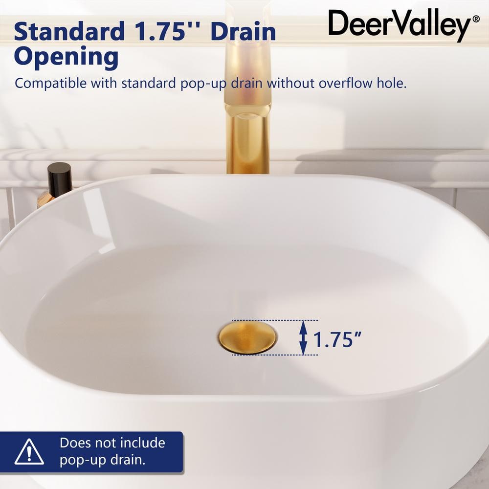 White Ceramic Rectangular Above-Counter Bathroom Vessel Sink