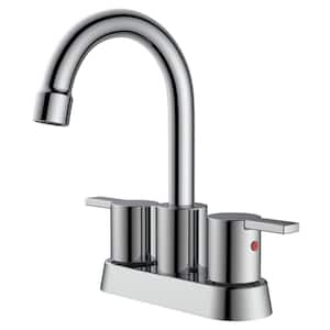 Surface Mounted 2 Handles Bathroom Faucet with Drain Kit Included in Chrome