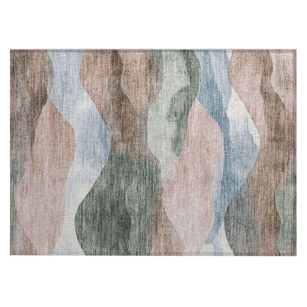Chantille Machine Washable Indoor/Outdoor Abstract ACN1966 Salmon 2 ft. x 3 ft. Accent Rug