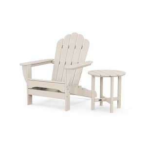Sand Castle 2-Piece Plastic Patio Conversation Set in Oversized Adirondack Chair with Side Table Monterey Bay