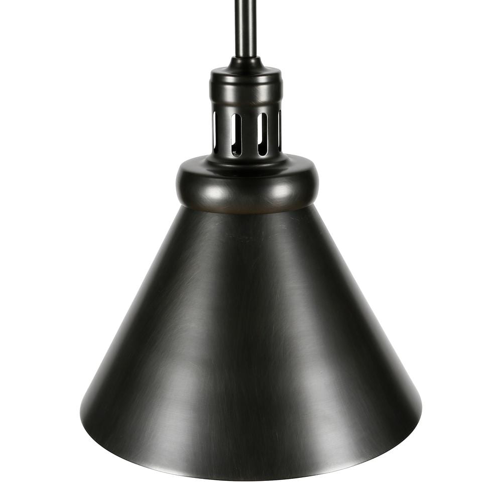 Zeno Brushed Black Mini Drum Pendant with Adjustable Cord