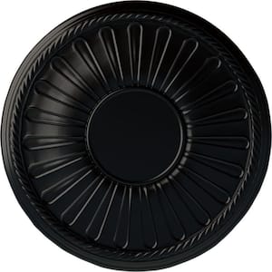 19-7/8" x 1-1/4" Leandros Urethane Ceiling Medallion (Fits Canopies upto 6-3/8"), Hand-Painted Jet Black