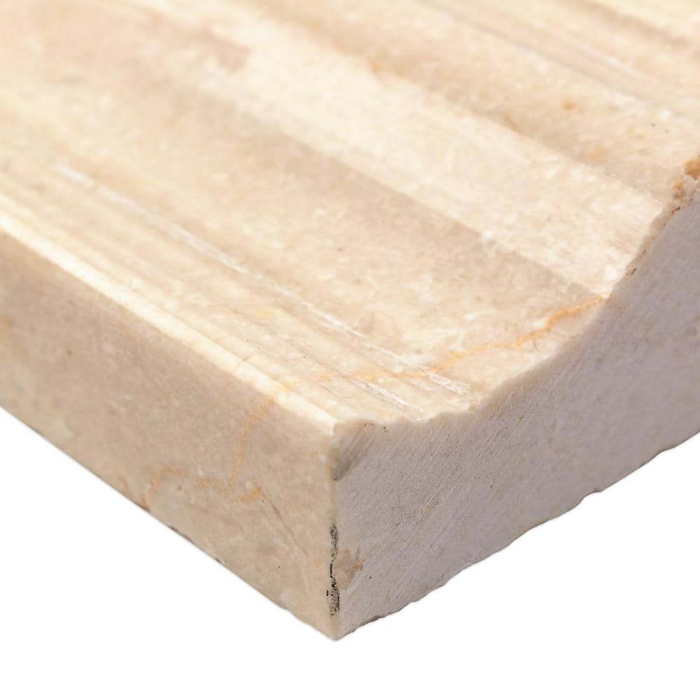 Crema Marfil Polished Marble Bullnose Tile Trim 4.75'' x 12''