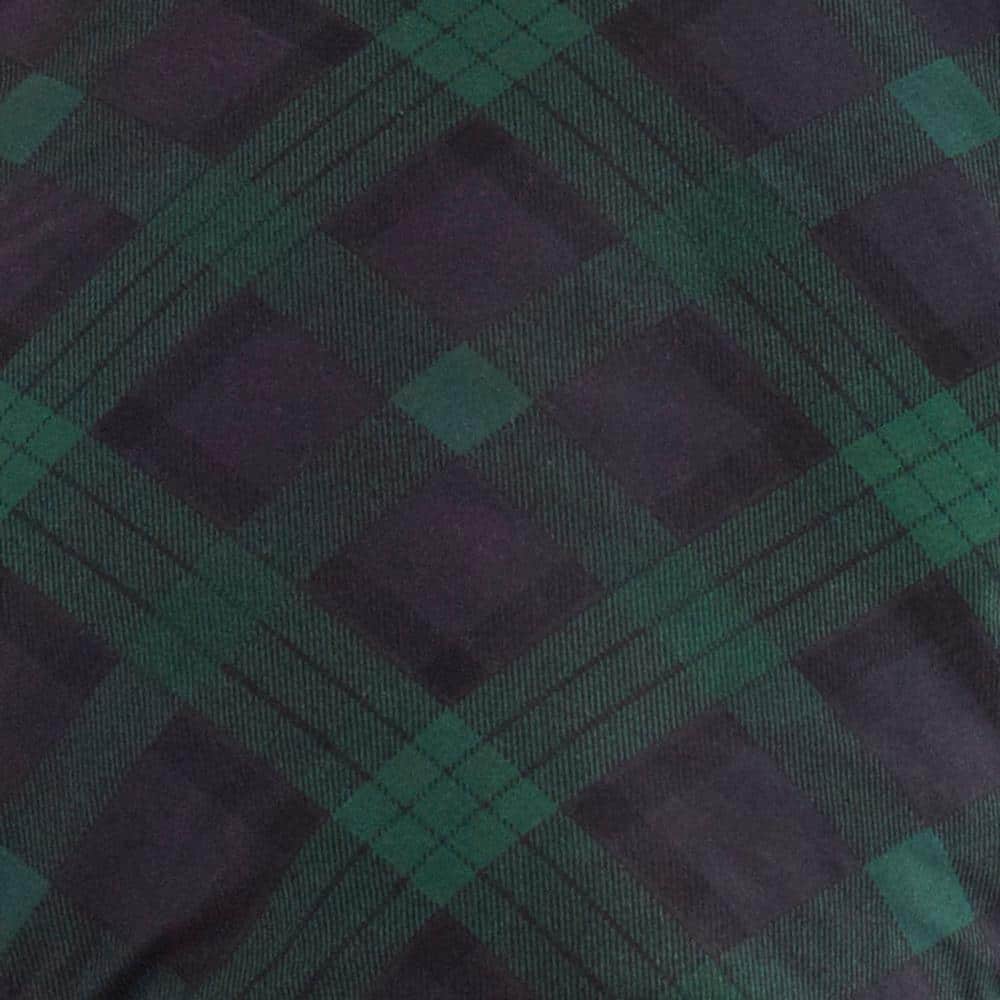 Twin Green and Navy Cotton Tartan Plaid Duvet Cover Set