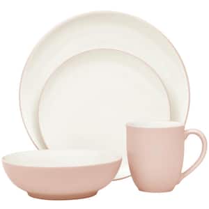 Colorwave Pink 4-Piece (Pink) Stoneware Coupe Place Setting, Service for 1