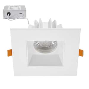 4 in. Low Kelvin Slim Sq Recessed Anti-Glare LED Downlight, White Trim, 2 in. Lens, Canless IC Rated, 1200 Lumens, 3 CCT