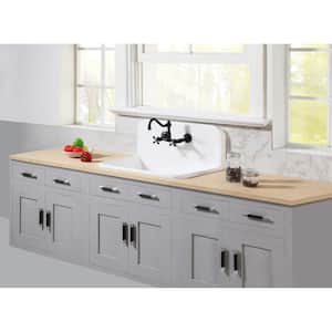 Arcticstone Matte White Solid Surface 30 in. Single Bowl Drop-In Kitchen Sink with Backsplash
