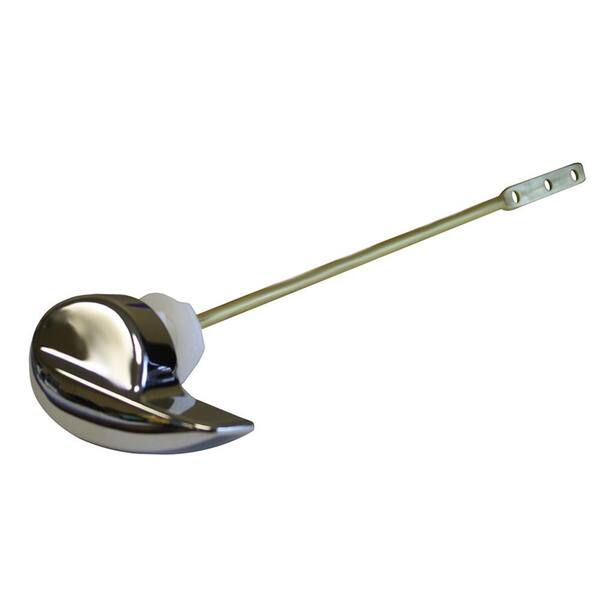 JONES STEPHENS Toilet Tank Lever for Western Pottery Side Mount with 10 in. Brass Arm in Chrome