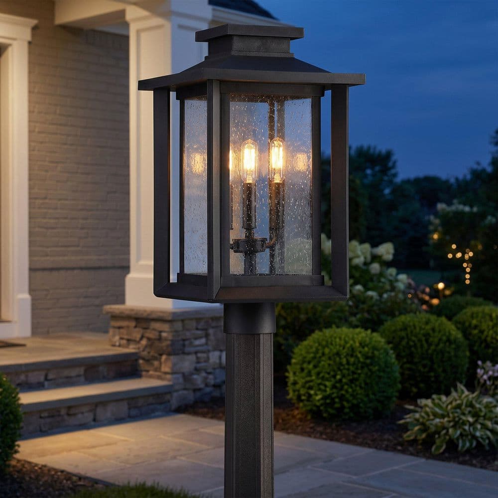 Quoizel Wakefield 1-Light Earth Black Outdoor Post Lantern
