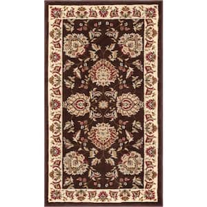 Timeless Abbasi Brown Beige 2 ft. x 4 ft. Traditional French Country Area Rug