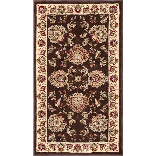 Well Woven Timeless Abbasi Brown Beige 2 ft. x 4 ft. Traditional French