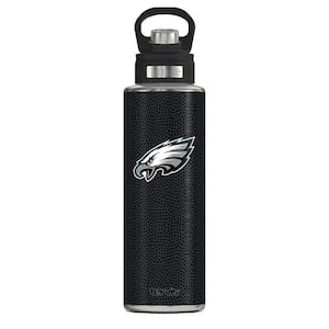NFL PHI EAGLES LOGO BK 40OZ Wide Mouth Water Bottle Powder Coated Stainless Steel Standard Lid