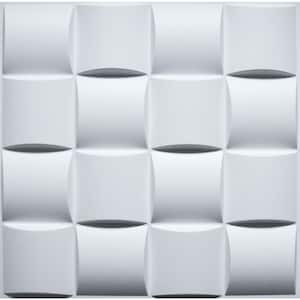 Falkirk Ross 2/25 in. x 19.7 in. x 19.7 in. White PVC Checkered 3D Decorative Wall Panel