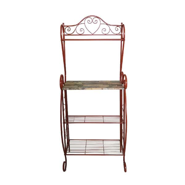 Signature Home SignatureHome Orange Finish Metal Material Number of Tiers 4 Sparta Baker's Rack Dimensions: 16"W x 24"L x61" H