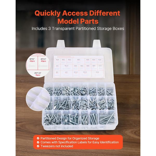 VEVOR 2250 Pcs Bolts and Nuts Assortment Kit, Metric+Imperial Screws and Flat Washers, Alloy Steel M3/M4/M5/M6/M8, 2025 Update LMHLSTZGZLJYS6FAS001V0-251105