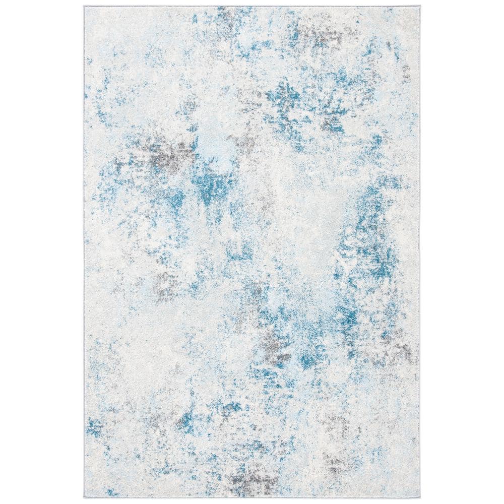 Boho-Chic Ivory/Blue Synthetic 9' x 12' Reversible Area Rug