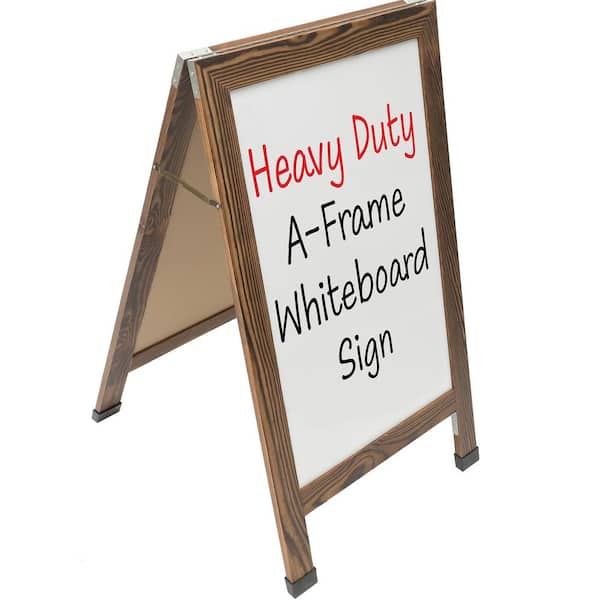 EXCELLO GLOBAL PRODUCTS 40 in. x 22 in. Indestructible A-Frame Whiteboard, Brown
