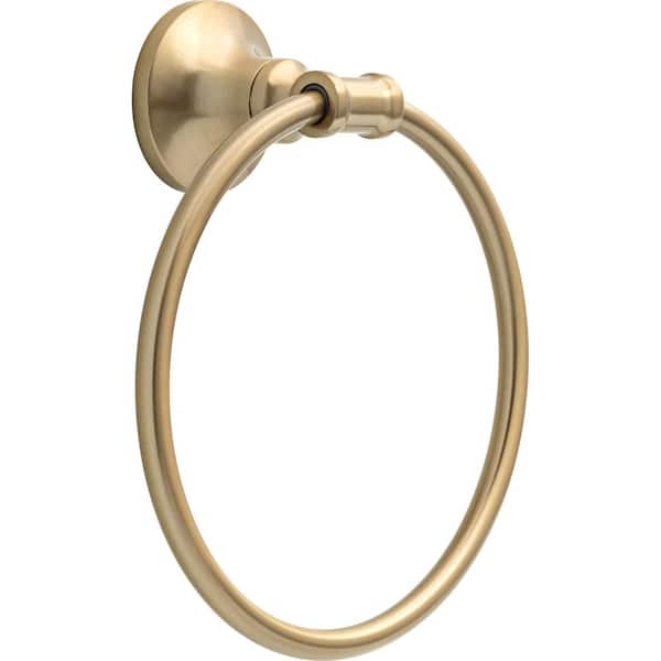Delta Chamberlain Wall Mount Round Closed Towel Ring Bath Hardware Accessory in Champagne Bronze