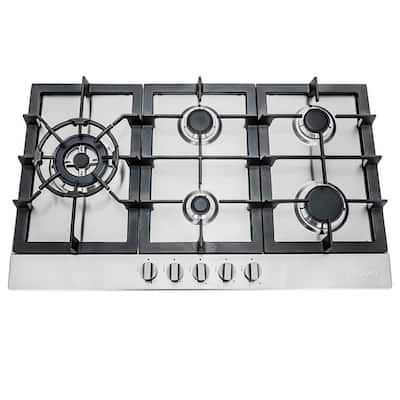 Whirlpool 30 in. Gas Cooktop in Stainless Steel with 5 Burners and Griddle  WCG97US0HS - The Home Depot