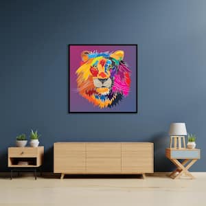 "Lion head" by Chandler Chase Framed Canvas Wall Art