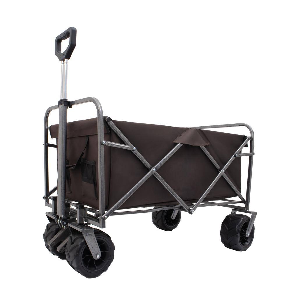 22.69 cu. ft. Steel Garden Cart, Portable Foldable Wagon with Wheels, Foot 