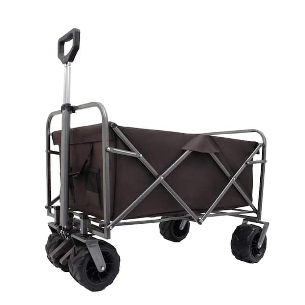 Unbranded 22.69 cu. ft. Steel Garden Cart, Portable Foldable Wagon with Wheels, Foot Brake for Beach, Camping, and Outdoor Utility