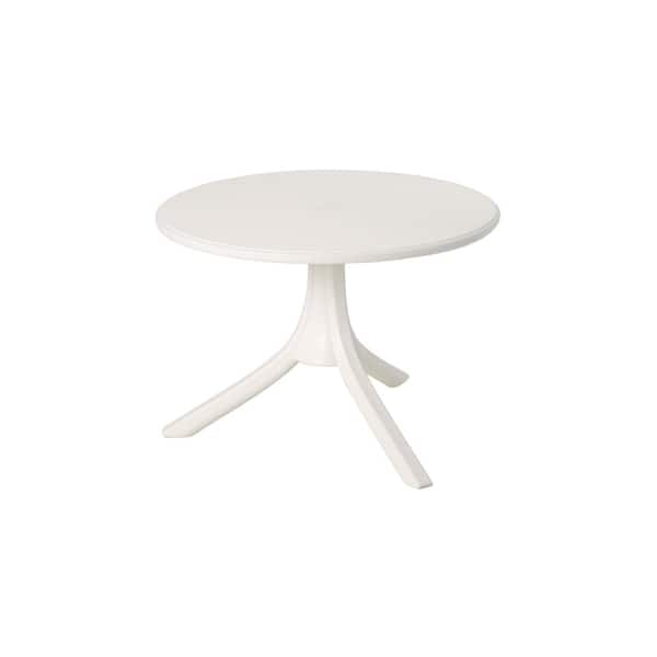 Lagoon Seattle White Round Resin 2-in-1 Side Table