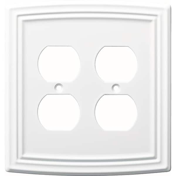 Liberty White 2-Gang Duplex Outlet Wall Plate (1-Pack)