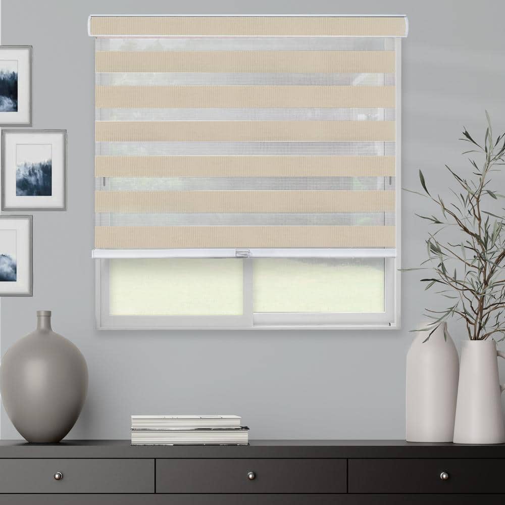 CHICOLOGY Zebra Roller Shade   Window Zebra Blind   Light Filtering   Basic Pearl  50 W X 72 H