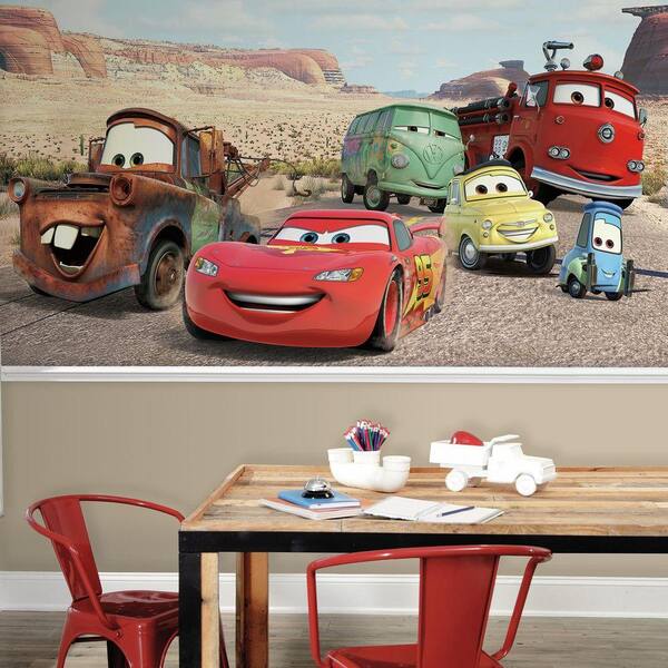 RoomMates 72 in. x 126 in. Disney Cars Desert XL Chair Rail 7-Panel Pre-Pasted Wall Mural