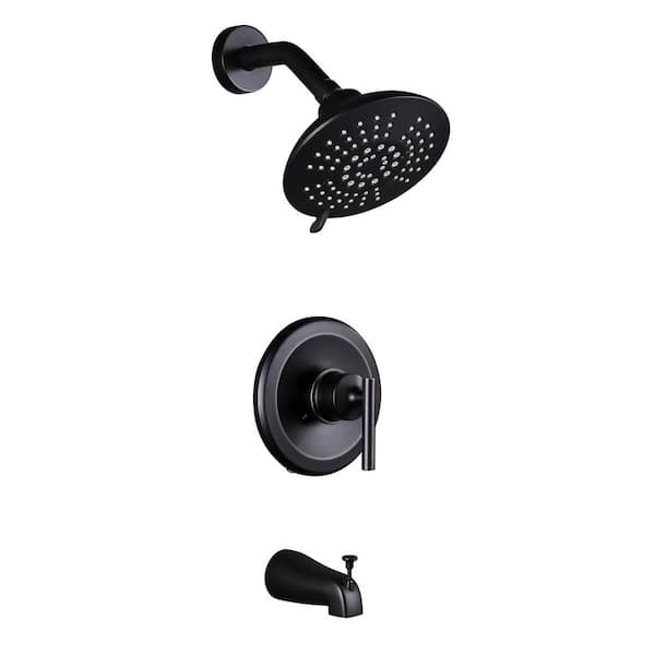AVITAS Single Handle 4-Spray Shower Faucet 1.8 GPM with High Pressure Tub Spout in Oil Rubbed Bronze (Valve Included)