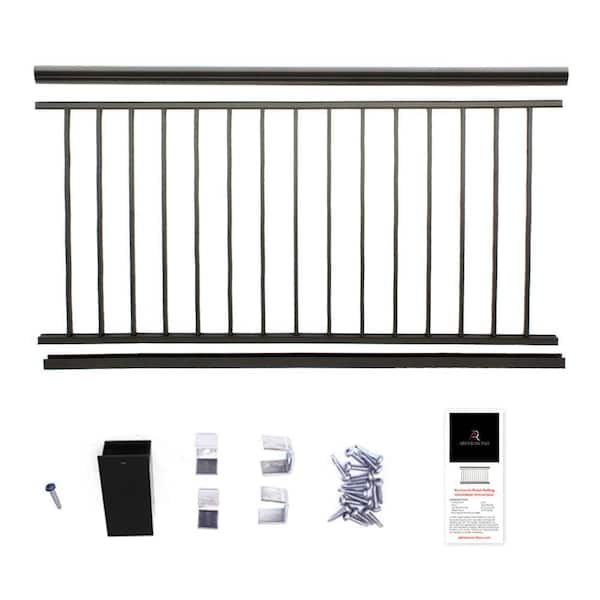 Aria Railing 36 In. X 6 Ft. Black Powder Coated Aluminum Preassembled ...