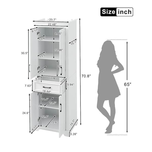 Ximuprmy Modern 24 in. W x 16 in. D x 70.8 in. H White