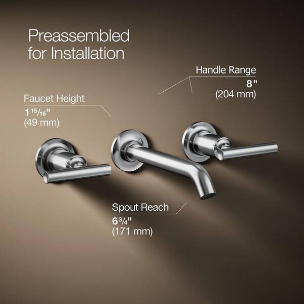 KOHLER Purist 2-Handle Bathroom Sink Trim Kit in Polished Chrome (Valve Not Included)