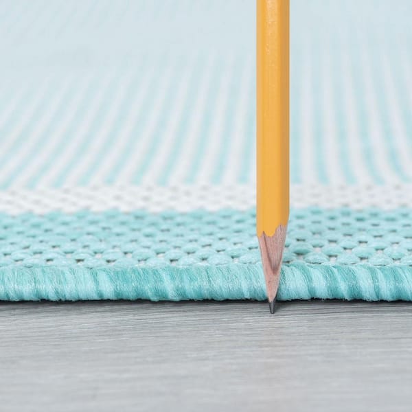 Eco Coastal Aqua 2 ft. x 3 ft. Indoor/Outdoor Area Rug