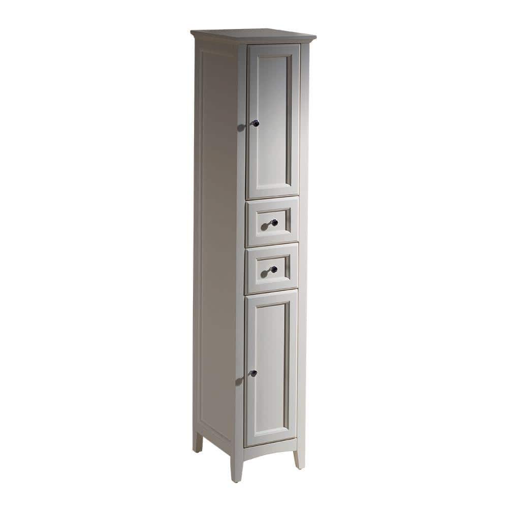 Fresca Oxford 14 Traditional Bathroom Tall Linen Side Cabinet - Antique  White