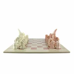 Hand-Carved Soapstone Chess Set with African Maasai Tribe Pieces