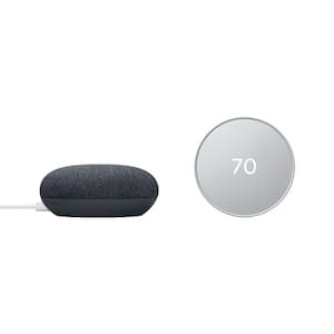 Nest Thermostat Fog + Nest Mini (2nd) Smart Speaker Charcoal