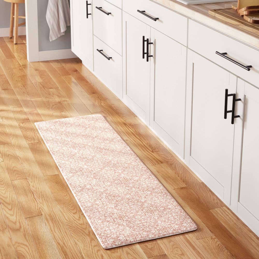 Rust Geometric Memory Foam Anti-Fatigue Runner Mat