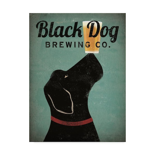 Trademark Fine Art Black Dog Brewing Co V2 by Ryan Fowler Floater Frame Animal Wall Art 32 in. x 24 in.