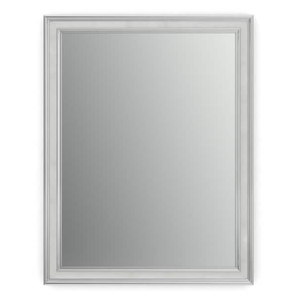 Delta 21 in. W x 28 in. H (S1) Framed Rectangular Standard Glass Bathroom Vanity Mirror in Chrome and Linen