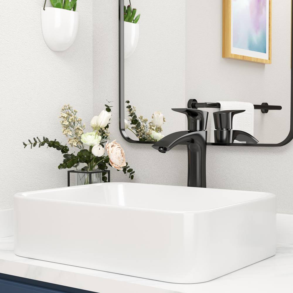 Matte Black Tall Single Handle Bathroom Faucet