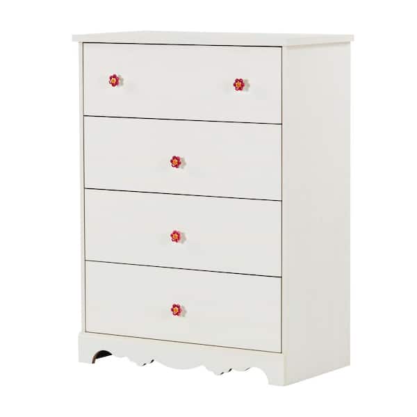 South Shore Lily Rose 4-Drawer White Wash Chest