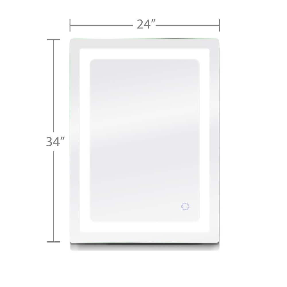 Swan 24 in. W x 34 in. H Frameless Rectangular Anti-Fog Bathroom Vanity Mir