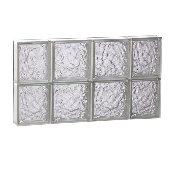 Clearly Secure 27 in. x 15.5 in. x 3.125 in. Frameless Ice Pattern Non-Vented Glass Block Window